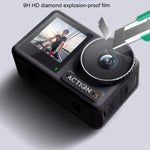 ฟิล์มกันระเบิดเพชรหน้าและหลังเลนส์ 3-in-1 สำหรับ DJI Osmo Action 3, สำหรับ DJI Osmo Action 3