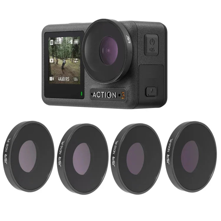 ฟิลเตอร์เลนส์ JSR 4 in 1 ND8PL / ND16PL / ND32PL / ND64 PL สำหรับ DJI Osmo Action 3, 4 in 1 NDPL