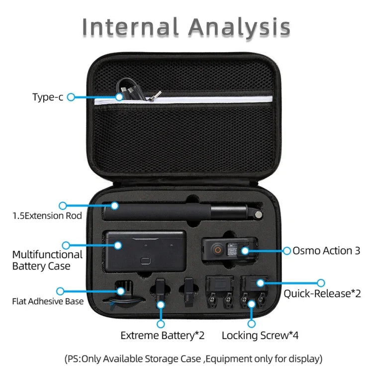 กระเป๋าเก็บและพกพา DJI Osmo Action 3 ขนาด: 21.5 x 29.5 x 10ซม., สำหรับ DJI Osmo Action 3