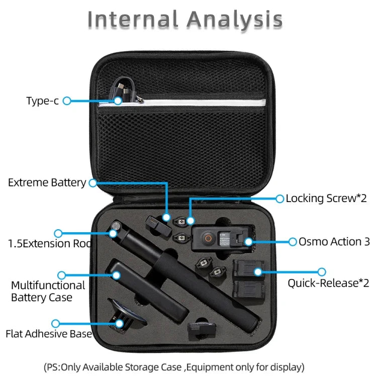 กระเป๋าใส่และเก็บ DJI Osmo Action 3 ขนาด: 24 x 19 x 9 ซม., สำหรับ DJI Osmo Action 3  24 x 19 x 9 ซม., 24 x 19 x 9 ซม.