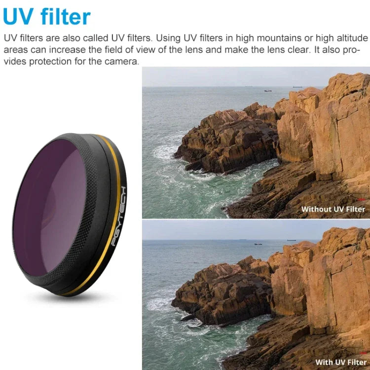 ฟิลเตอร์เลนส์ขอบทอง UV PGYTECH X4S-MRC สำหรับ DJI Inspire 2 / X4S กล้องโดรน, UV