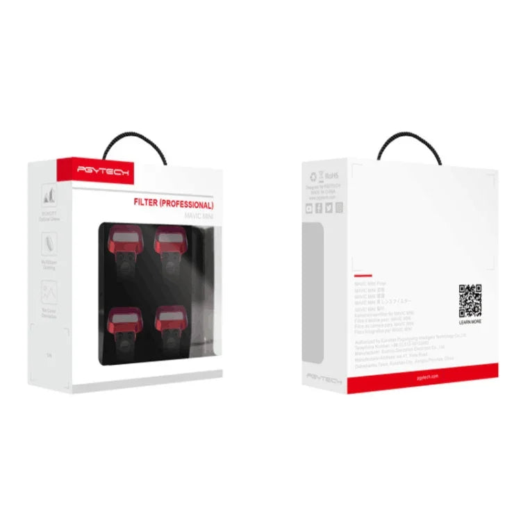 ชุดฟิลเตอร์เลนส์ลดแสง PGYTECH P-12A-019 ND8 / 16 / 32 / 64 จำนวน 4 ชิ้น สำหรับโดรน DJI Mavic Mini, ฟิลเตอร์ลดแสง ND8 / 16 / 32 / 64