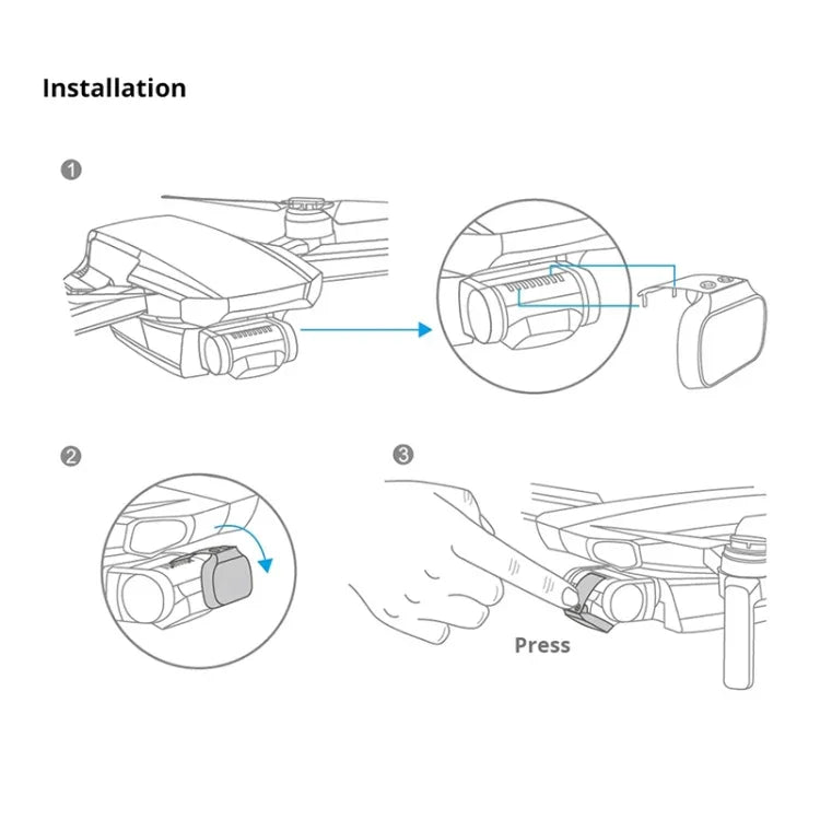 ชุดฟิลเตอร์เลนส์ลดแสง PGYTECH P-12A-019 ND8 / 16 / 32 / 64 จำนวน 4 ชิ้น สำหรับโดรน DJI Mavic Mini, ฟิลเตอร์ลดแสง ND8 / 16 / 32 / 64