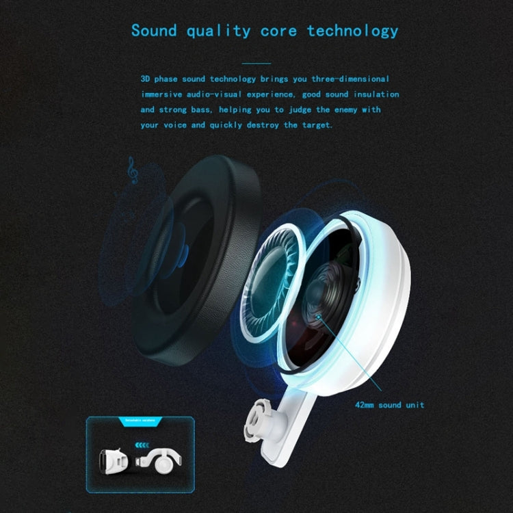 แว่นตาวิดีโอ 3D VR SHINECON G06EB เหมาะสำหรับสมาร์ทโฟนขนาด 4.7 นิ้ว - 6.1 นิ้ว พร้อมชุดหูฟัง HiFi, G06EB