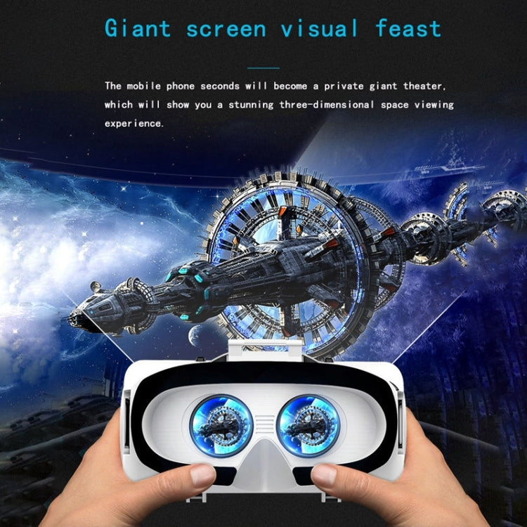 แว่นตาวิดีโอ 3D VR SHINECON G06EB เหมาะสำหรับสมาร์ทโฟนขนาด 4.7 นิ้ว - 6.1 นิ้ว พร้อมชุดหูฟัง HiFi, G06EB