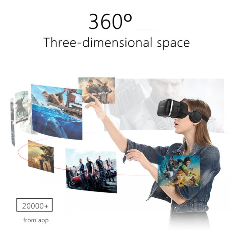 แว่นตาวิดีโอ 3D VR SHINECON G04E เหมาะสำหรับสมาร์ทโฟนขนาด 3.5 นิ้ว - 6.0 นิ้ว พร้อมชุดหูฟัง HiFi