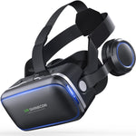 แว่นตาวิดีโอ 3D VR SHINECON G04E เหมาะสำหรับสมาร์ทโฟนขนาด 3.5 นิ้ว - 6.0 นิ้ว พร้อมชุดหูฟัง HiFi