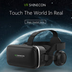 แว่นตาวิดีโอ 3D VR SHINECON G04E เหมาะสำหรับสมาร์ทโฟนขนาด 3.5 นิ้ว - 6.0 นิ้ว พร้อมชุดหูฟัง HiFi