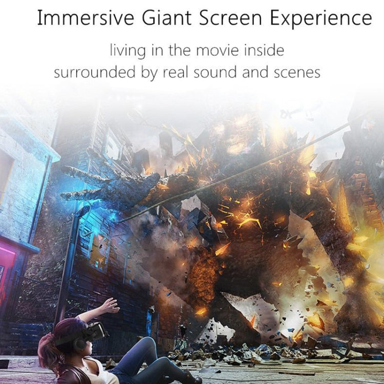 แว่นตาวิดีโอ 3D VR SHINECON G04E เหมาะสำหรับสมาร์ทโฟนขนาด 3.5 นิ้ว - 6.0 นิ้ว พร้อมชุดหูฟัง HiFi