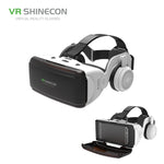 แว่นตาวิดีโอ 3D ความจริงเสมือน VR SHINECON G06E เหมาะสำหรับสมาร์ทโฟนขนาด 4.7 นิ้ว - 6.1 นิ้ว พร้อมชุดหูฟัง, G06E
