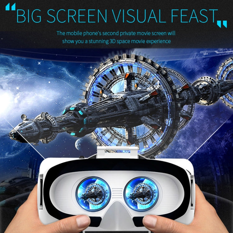 แว่นตาวิดีโอ 3D ความจริงเสมือน VR SHINECON G06E เหมาะสำหรับสมาร์ทโฟนขนาด 4.7 นิ้ว - 6.1 นิ้ว พร้อมชุดหูฟัง, G06E