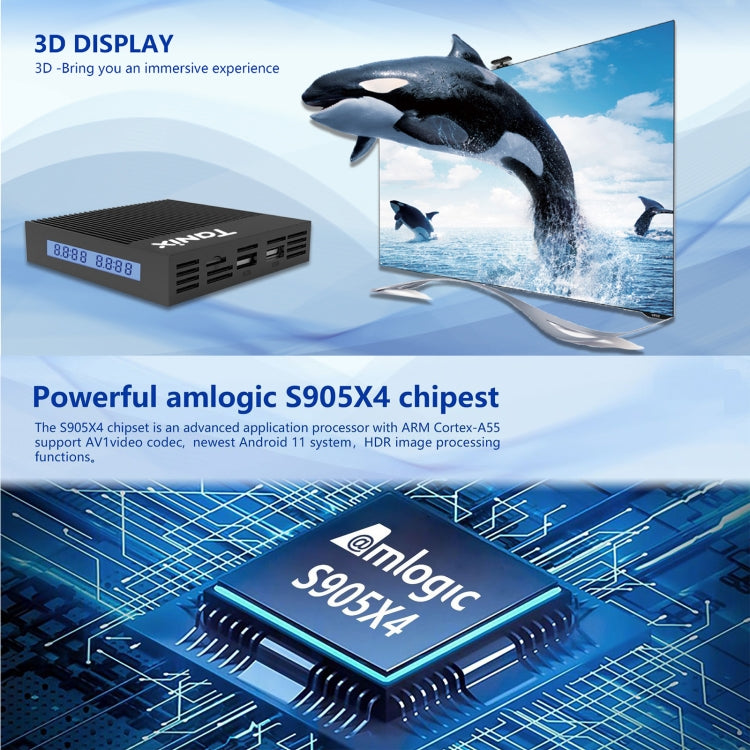 Tanix X4 กล่องสมาร์ททีวี Android 11 ชิป Amlogic S905X4 ควอดคอร์ 4GB+32GB WiFi คู่ BT 4GB+32GB