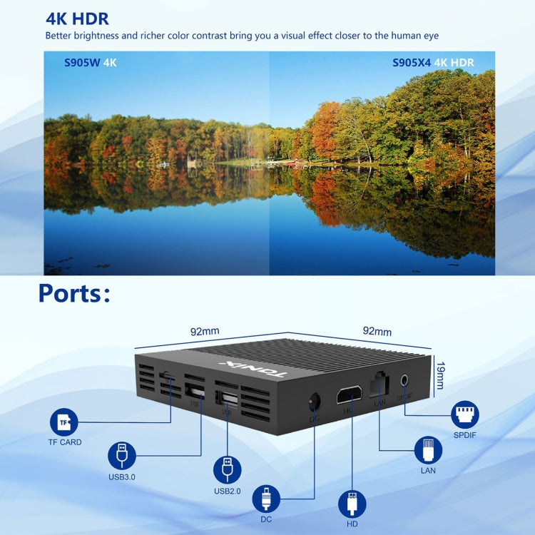 Tanix X4 กล่องสมาร์ททีวี Android 11 ชิป Amlogic S905X4 ควอดคอร์ 4GB+32GB WiFi คู่ BT 4GB+32GB