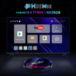 H96 Max สมาร์ททีวีบ็อกซ์ 8K Ultra HD Android 13.0 เครื่องเล่นมีเดียพร้อมรีโมทคอนโทรล, RK3528 Quad-Core, 4GB+64GB, 4GB+64GB