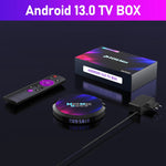 H96 Max สมาร์ททีวีบ็อกซ์ 8K Ultra HD Android 13.0 เครื่องเล่นมีเดียพร้อมรีโมทคอนโทรล, RK3528 Quad-Core, 4GB+64GB, 4GB+64GB