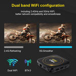 HK1 RBOX-H8S สมาร์ททีวีบ็อกซ์ 4K Ultra HD Android 12.0 พร้อมรีโมทคอนโทรล, Allwinner H618 Quad-Core, 4GB+64GB, 4GB+64GB