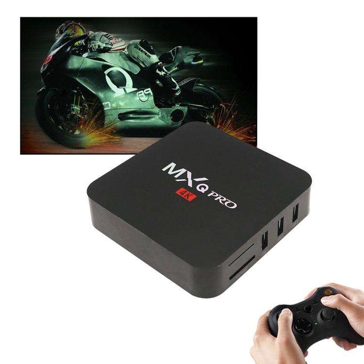 MXQ PROi สมาร์ททีวีบ็อกซ์ 1080P 4K HD พร้อมรีโมทคอนโทรล, Android 7.1 S905W Quad Core Cortex-A53 ความเร็วสูงสุด 2GHz, RAM: 2GB, ROM: 16GB, รองรับ WiFi, ปลั๊ก UK, 2GB+16GB, ปลั๊ก UK