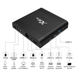 X96 Air 8K สมาร์ททีวีบ็อกซ์ Android 9.0 เครื่องเล่นมีเดียพร้อมรีโมทคอนโทรล, Quad-core Amlogic S905X3, RAM: 4GB, ROM: 64GB, WiFi สองย่านความถี่, บลูทูธ, ปลั๊ก AU, 4GB+64GB