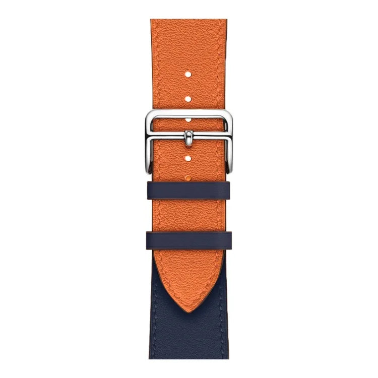 Two Color Single Loop Leather Wrist Strap Watchband for Apple Watch Series 3 & 2 & 1, 38mm Orange+Bright Blue, 42mm Orange+Bright Blue, 38mm Pink+Wine Red, 42mm Pink+Wine Red, 38mm Amber+Orange Red+Light Rose Red, 42mm Amber+Orange Red+Light Rose Red  ...