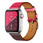 Two Color Single Loop Leather Wrist Strap Watchband for Apple Watch Series 3 & 2 & 1, 38mm Orange+Bright Blue, 42mm Orange+Bright Blue, 38mm Pink+Wine Red, 42mm Pink+Wine Red, 38mm Amber+Orange Red+Light Rose Red, 42mm Amber+Orange Red+Light Rose Red  ...