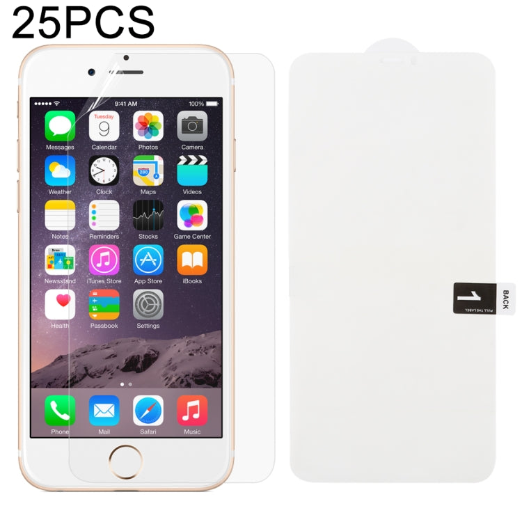 25 ชิ้น ฟิล์มไฮโดรเจลนุ่มเต็มจอด้านหน้าพร้อมสำลีแอลกอฮอล์ + บัตรขูดสำหรับ iPhone 6 / 7 / 8 (25 ชิ้น), สำหรับ iPhone 6 Plus (25 ชิ้น), สำหรับ iPhone 7 Plus / 8 Plus (25 ชิ้น), สำหรับ iPhone X / XS (25 ชิ้น), สำหรับ iPhone XR (25 ชิ้น), iPhone XS Max