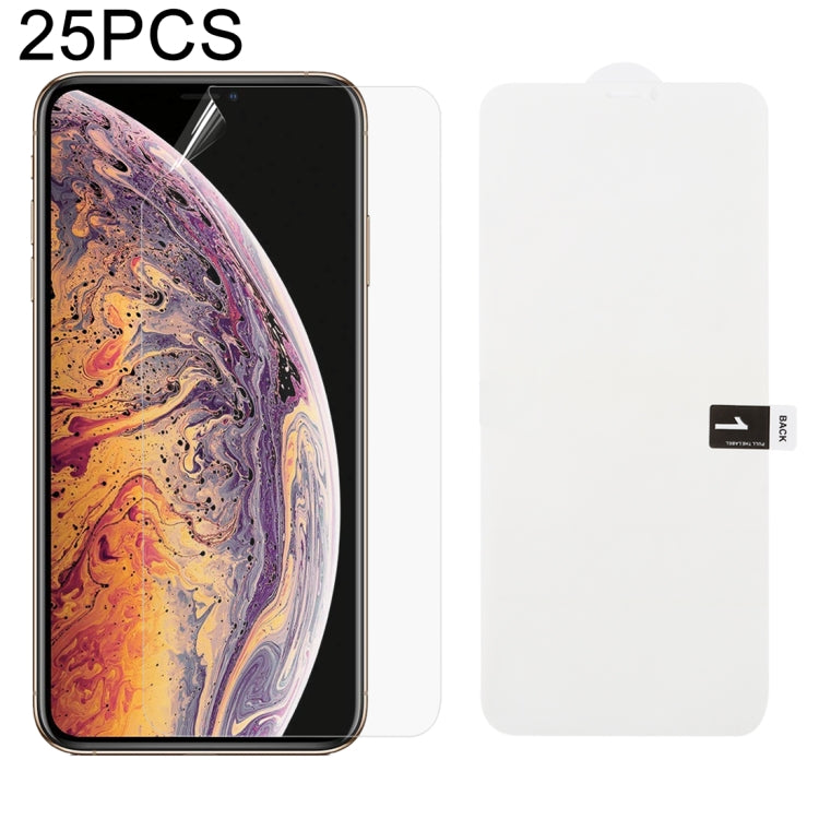 25 ชิ้น ฟิล์มไฮโดรเจลนุ่มเต็มจอด้านหน้าพร้อมสำลีแอลกอฮอล์ + บัตรขูดสำหรับ iPhone 6 / 7 / 8 (25 ชิ้น), สำหรับ iPhone 6 Plus (25 ชิ้น), สำหรับ iPhone 7 Plus / 8 Plus (25 ชิ้น), สำหรับ iPhone X / XS (25 ชิ้น), สำหรับ iPhone XR (25 ชิ้น), iPhone XS Max