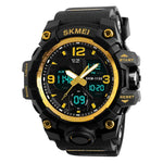 นาฬิกาข้อมือผู้ชาย SKMEI 1155B สำหรับกีฬากลางแจ้ง ฟังก์ชันหลากหลาย เรืองแสง กันน้ำ หน้าปัดใหญ่