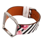 For Fitbit Blaze Leather Replacement Strap Watchband, A, B, C, D, E, F, G, Flamingo, Green Leaf, Peony, Red Flower, Sunflower