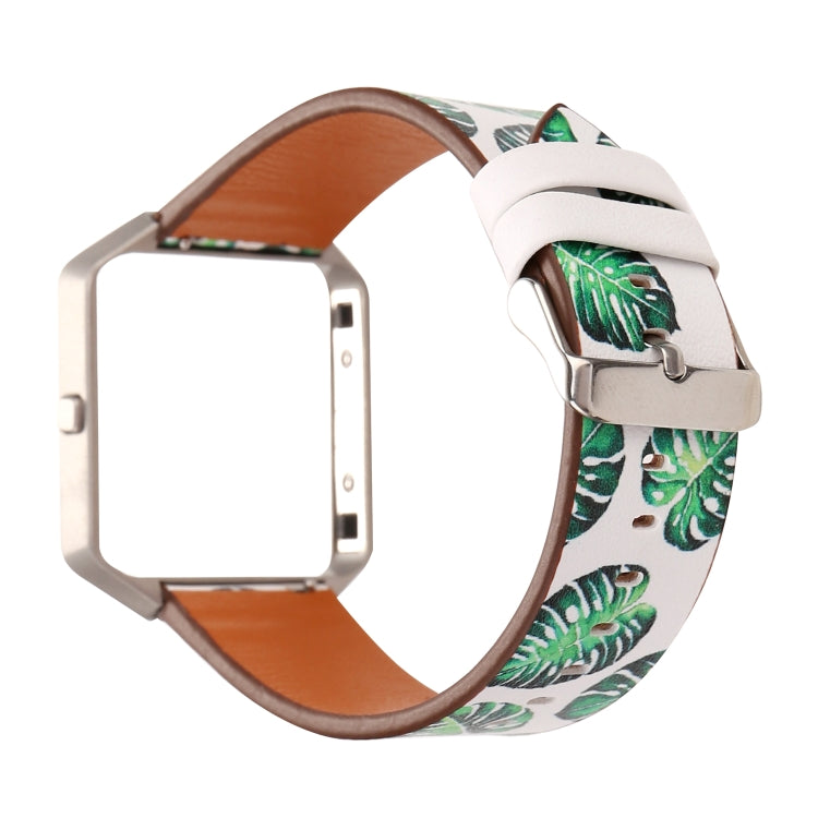 For Fitbit Blaze Leather Replacement Strap Watchband, A, B, C, D, E, F, G, Flamingo, Green Leaf, Peony, Red Flower, Sunflower