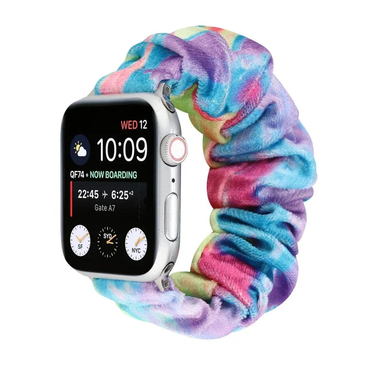 Flannel Hair Ring Replacement Strap Watchband, For Apple Watch Ultra 49mm / Series 8&7 45mm / SE 2&6&SE&5&4 44mm / 3&2&1 42mm, For Apple Watch Series 7 45mm / 6 & SE & 5 & 4 44mm / 3 & 2 & 1 42mm                                                         ...