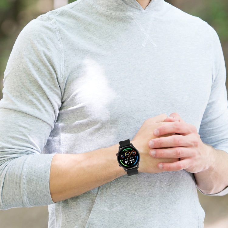 Silicone Replacement Strap Watchband with Silver Steel Buckle, For Xiaomi Watch Color Sport, For TicWatch Pro 3