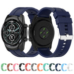 Silicone Replacement Strap Watchband with Silver Steel Buckle, For Xiaomi Watch Color Sport, For TicWatch Pro 3