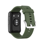 For Huawei Watch Fit Silicone Replacement Wrist Strap Watchband with Stainless Steel Buckle