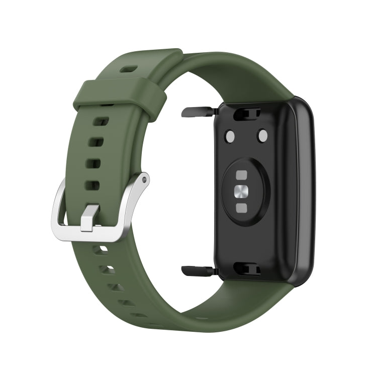 For Huawei Watch Fit Silicone Replacement Wrist Strap Watchband with Stainless Steel Buckle