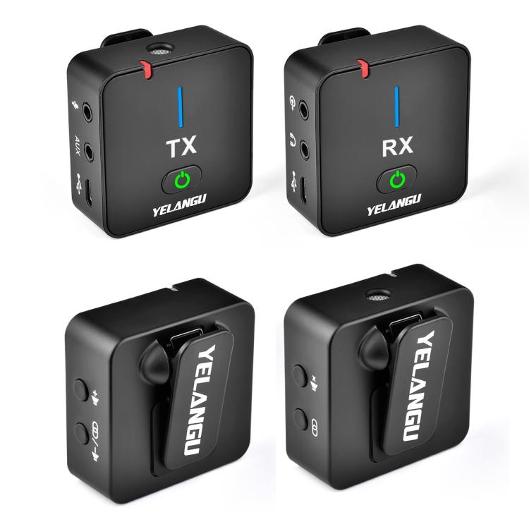 ไมโครโฟนบันทึกเสียงไร้สายสำหรับถ่ายทอดสดและสัมภาษณ์ YELANGU MX5 2.4G