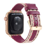สายหนังลายชาติพันธุ์สำหรับ Apple Watch Series 6 & SE & 5 & 4 ขนาด 40 มม. / 3 & 2 & 1 ขนาด 38 มม., สำหรับ Apple Watch Series 7 ขนาด 41 มม. / 6 & SE & 5 & 4 ขนาด 40 มม. / 3 & 2 & 1 ขนาด 38 มม.