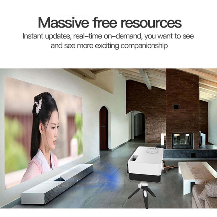 โปรเจคเตอร์ LED ขนาดเล็ก J15 ความละเอียด 1920x1080P สำหรับใช้ในบ้าน พร้อมขาตั้ง รองรับ AV / HDMI x 1 / USB x1 / TF x 1 ปลั๊ก EU, US, UK, AU