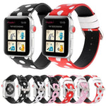 สายรัดข้อมือหนังแฟชั่นลายคลื่นจุดสำหรับ Apple Watch Series 6 & SE & 5 & 4 ขนาด 40 มม. / 3 & 2 & 1 ขนาด 38 มม., สำหรับ Apple Watch Series 8&7 ขนาด 41 มม. / SE 2&6&SE&5&4 ขนาด 40 มม. / 3&2&1 ขนาด 38 มม.