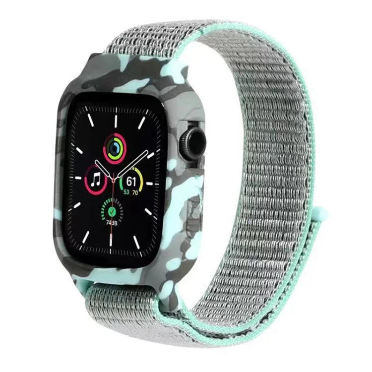 สายรัดข้อมือไนลอนสำหรับ Apple Watch Series 6 & SE & 5 & 4 ขนาด 40mm / 3 & 2 & 1 ขนาด 38mm, สำหรับ Apple Watch Series 7 ขนาด 41mm / 6 & SE & 5 & 4 ขนาด 40mm / 3 & 2 & 1 ขนาด 38mm
