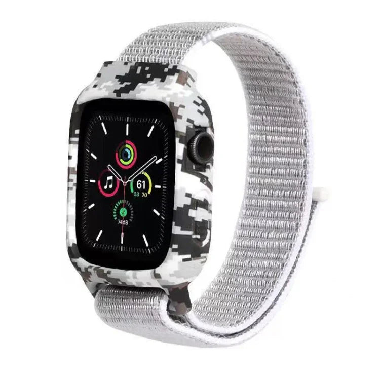 สายรัดข้อมือไนลอนสำหรับ Apple Watch Series 6 & SE & 5 & 4 ขนาด 40mm / 3 & 2 & 1 ขนาด 38mm, สำหรับ Apple Watch Series 7 ขนาด 41mm / 6 & SE & 5 & 4 ขนาด 40mm / 3 & 2 & 1 ขนาด 38mm