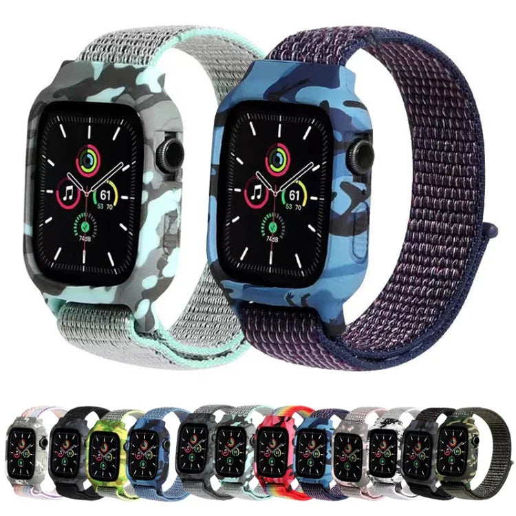 สายรัดข้อมือไนลอนสำหรับ Apple Watch Series 6 & SE & 5 & 4 ขนาด 40mm / 3 & 2 & 1 ขนาด 38mm, สำหรับ Apple Watch Series 7 ขนาด 41mm / 6 & SE & 5 & 4 ขนาด 40mm / 3 & 2 & 1 ขนาด 38mm