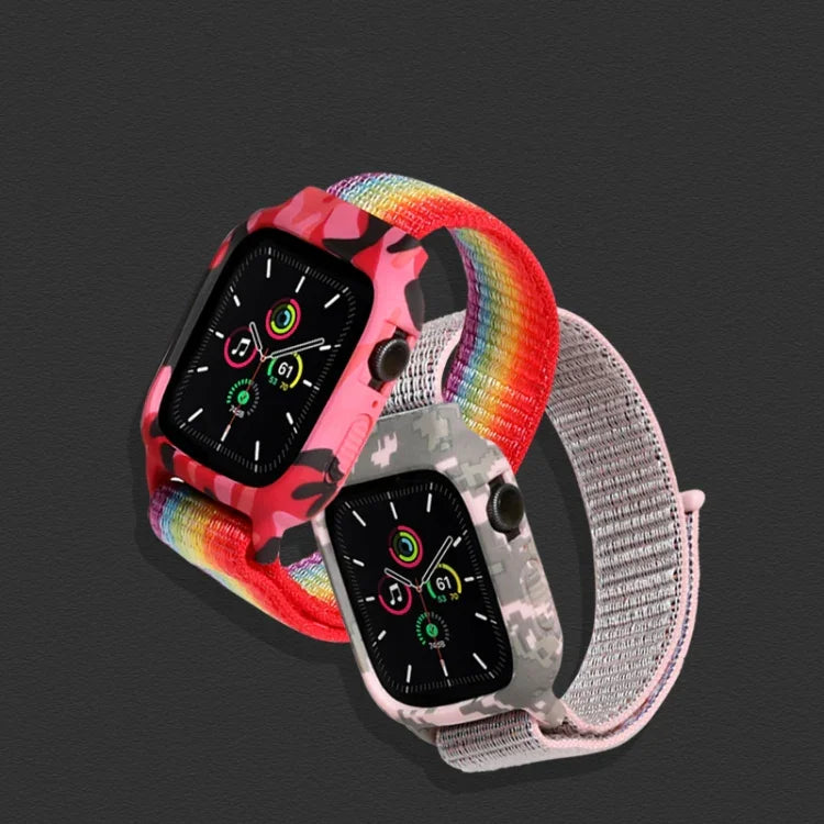 สายรัดข้อมือไนลอนสำหรับ Apple Watch Series 6 & SE & 5 & 4 ขนาด 40mm / 3 & 2 & 1 ขนาด 38mm, สำหรับ Apple Watch Series 7 ขนาด 41mm / 6 & SE & 5 & 4 ขนาด 40mm / 3 & 2 & 1 ขนาด 38mm