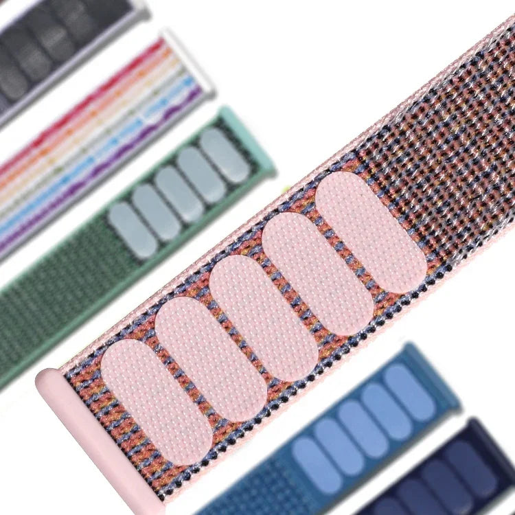 สายรัดข้อมือไนลอนสำหรับ Apple Watch Series 6 & SE & 5 & 4 ขนาด 40mm / 3 & 2 & 1 ขนาด 38mm, สำหรับ Apple Watch Series 7 ขนาด 41mm / 6 & SE & 5 & 4 ขนาด 40mm / 3 & 2 & 1 ขนาด 38mm