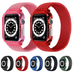 สายรัดข้อมือทอพร้อมกรอบสำหรับ Apple Watch Series 6 & SE & 5 & 4 ขนาด 44mm / 3 & 2 & 1 ขนาด 42mm, 128mm, 135mm, 140mm, 145mm, 150mm, 155mm, 160mm, 165mm