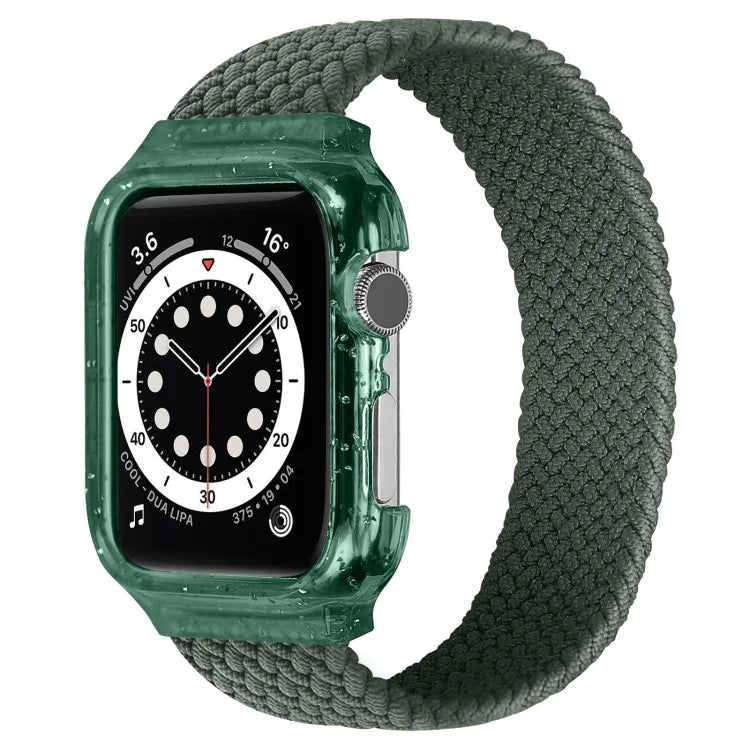 สายรัดข้อมือทอพร้อมกรอบสำหรับ Apple Watch Series 6 & SE & 5 & 4 ขนาด 44mm / 3 & 2 & 1 ขนาด 42mm, 128mm, 135mm, 140mm, 145mm, 150mm, 155mm, 160mm, 165mm