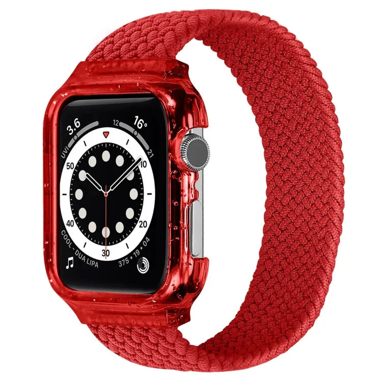 สายรัดข้อมือทอพร้อมกรอบสำหรับ Apple Watch Series 6 & SE & 5 & 4 ขนาด 44mm / 3 & 2 & 1 ขนาด 42mm, 128mm, 135mm, 140mm, 145mm, 150mm, 155mm, 160mm, 165mm