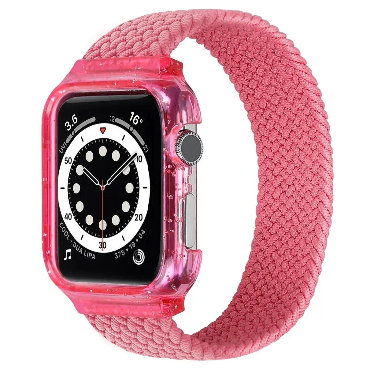 สายรัดข้อมือทอพร้อมกรอบสำหรับ Apple Watch Series 6 & SE & 5 & 4 ขนาด 44mm / 3 & 2 & 1 ขนาด 42mm, 128mm, 135mm, 140mm, 145mm, 150mm, 155mm, 160mm, 165mm
