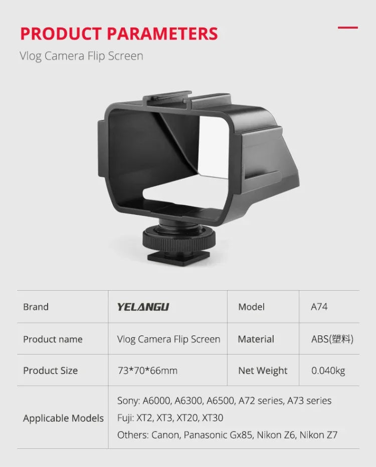 จอพับกล้อง Vlog อเนกประสงค์ YELANGU A74