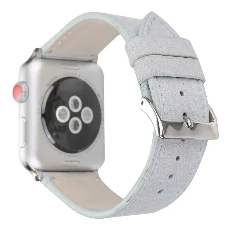 สายรัดนาฬิกาหนังแท้แบบด้านสำหรับ Apple Watch Series 6 & SE & 5 & 4 ขนาด 40mm / 3 & 2 & 1 ขนาด 38mm, สำหรับ Apple Watch Series 7 ขนาด 41mm / 6 & SE & 5 & 4 ขนาด 40mm / 3 & 2 & 1 ขนาด 38mm