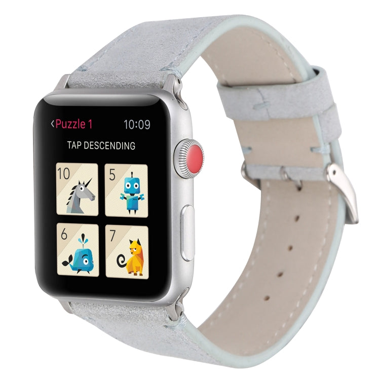 สายรัดนาฬิกาหนังแท้แบบด้านสำหรับ Apple Watch Series 6 & SE & 5 & 4 ขนาด 44mm / 3 & 2 & 1 ขนาด 42mm, สำหรับ Apple Watch Series 7 ขนาด 45mm / 6 & SE & 5 & 4 ขนาด 44mm / 3 & 2 & 1 ขนาด 42mm